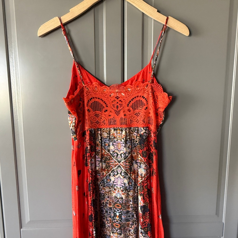 Intimately Free People Morning Song Maxi Dress, Cherry Combo,XS (NWOT) - Picture 10 of 15